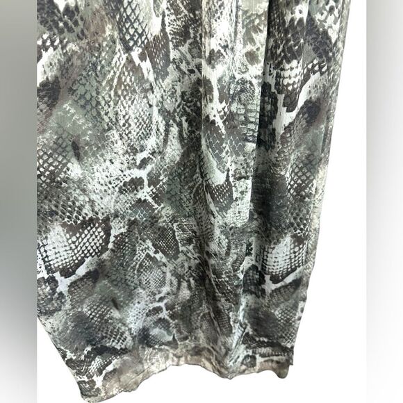 NWT Anthropologie Chaudry Maxi‎ Dress Snake Print Sleeveless Lined silver sz M - Picture 6 of 11